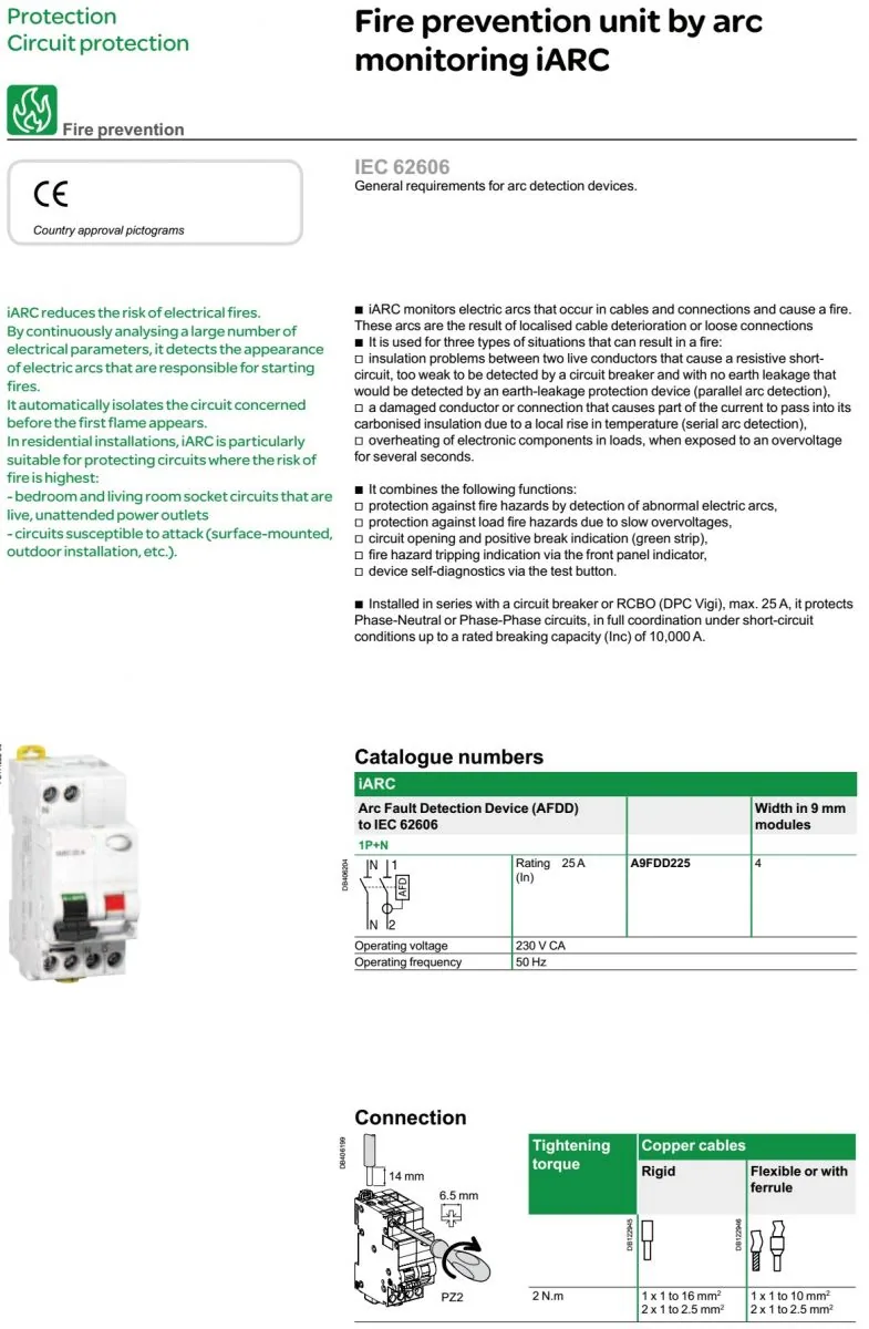 Arc Fault Protection Preventing(AFDD) specification