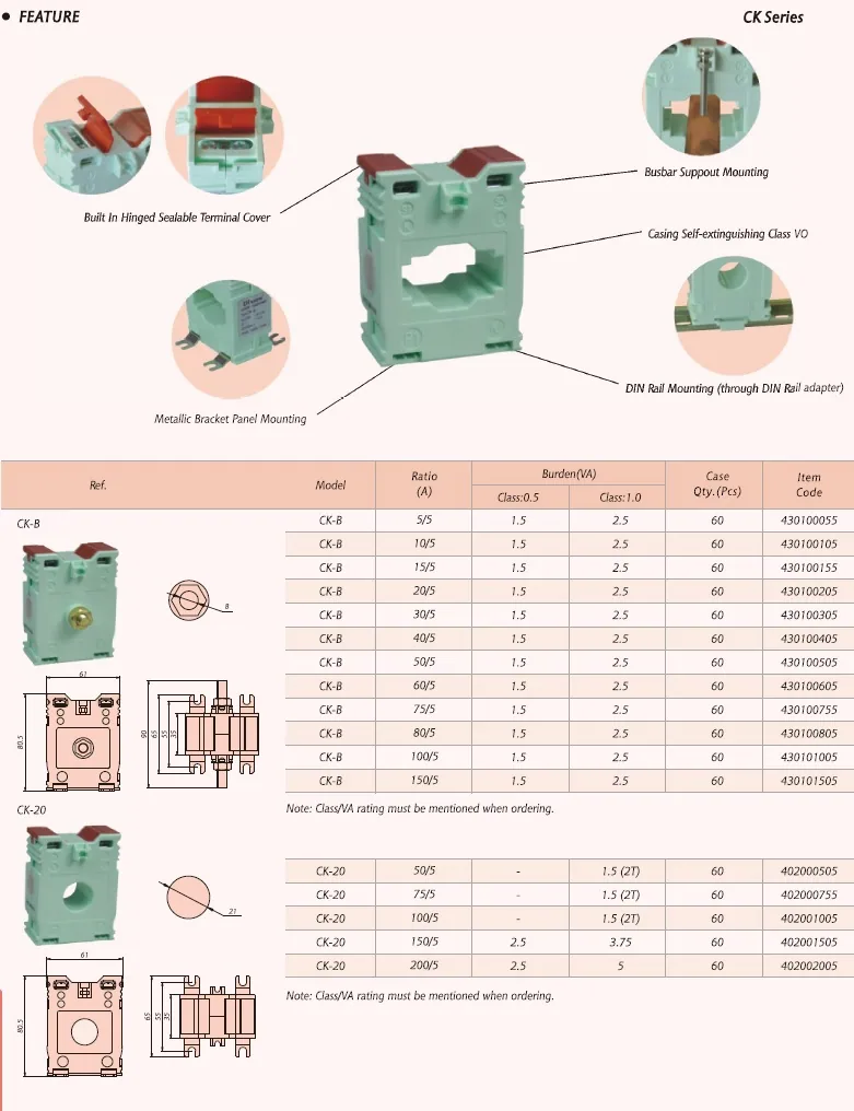 CK Small Fixed type CT specification