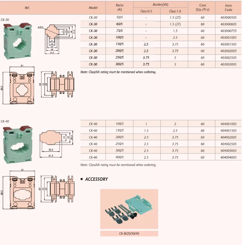 CK Small Fixed type CT specification