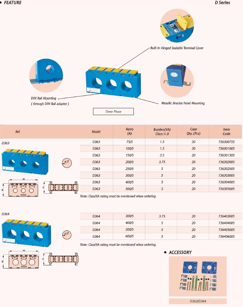 D364 Low Cost 3P CT specification