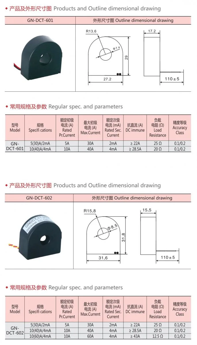 DC Immune Mini Current Transformer specification