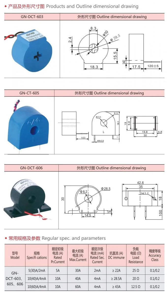 DC Immune Mini Current Transformer specification