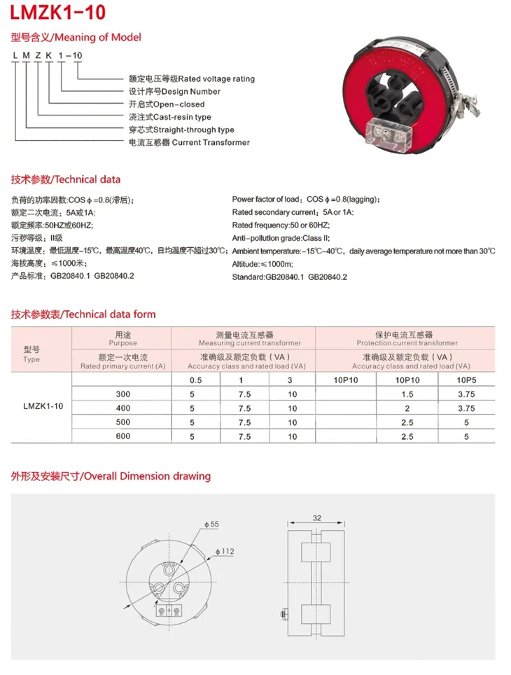 LMZK Epoxy Resin Split CT specification