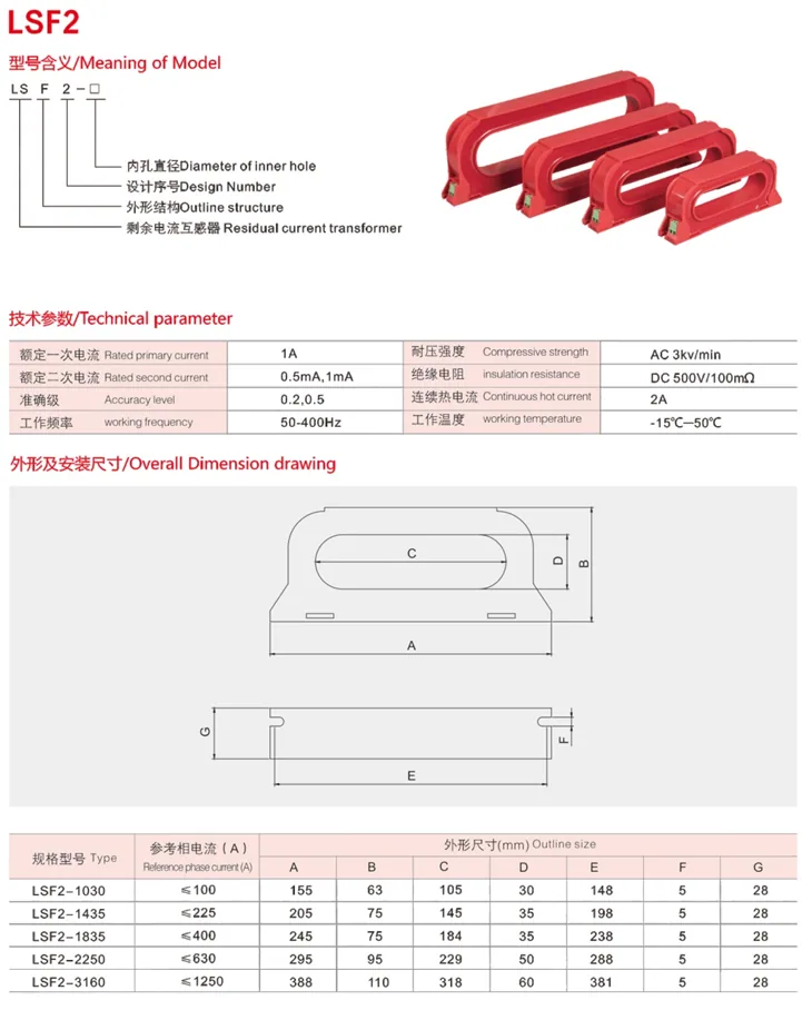 LSY Residual Fire Monitor CT specification