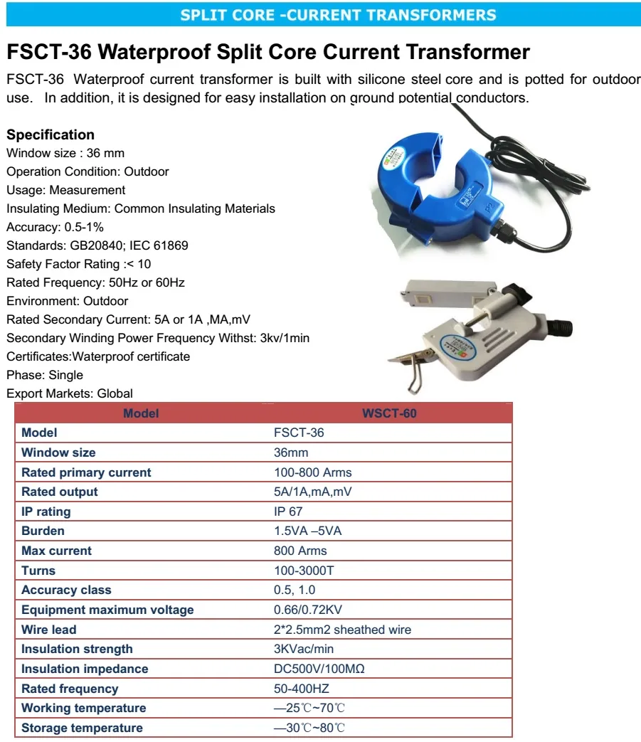 Outdoor WaterProof Split specification