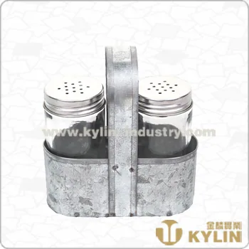 Antiqued Condiment Holder SAL&PEP SET-010
