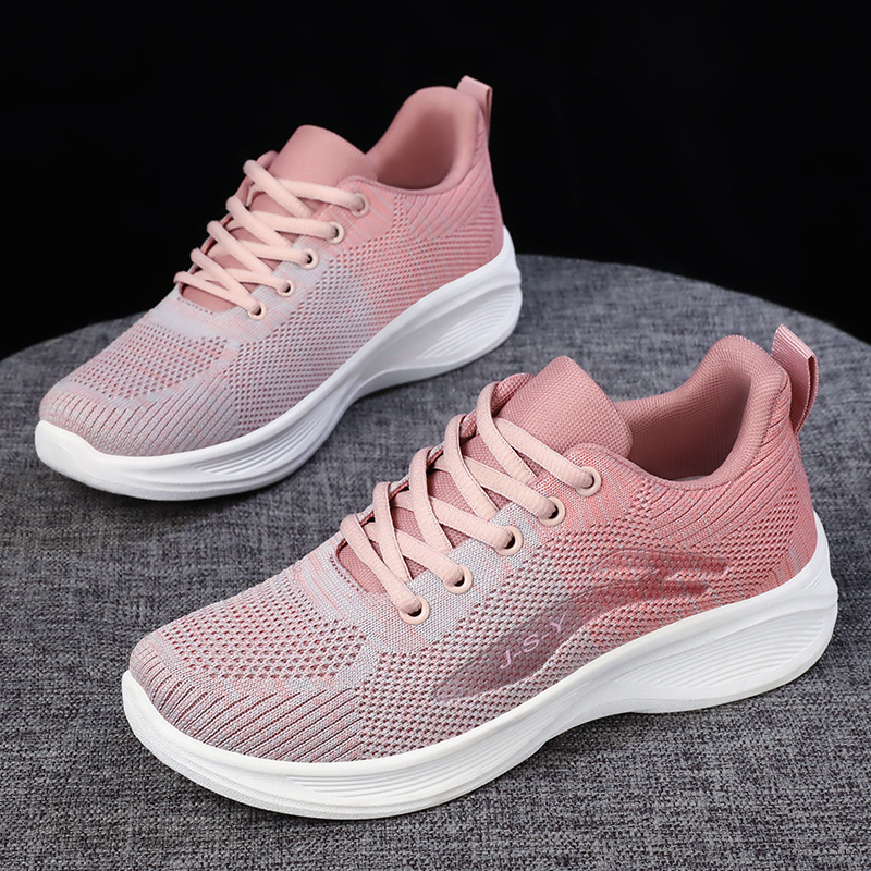 Women's Summer Breathable Knit Casual Shoes – Lightweight Fashion Sneakers for Running, Walking, Wholesale Export